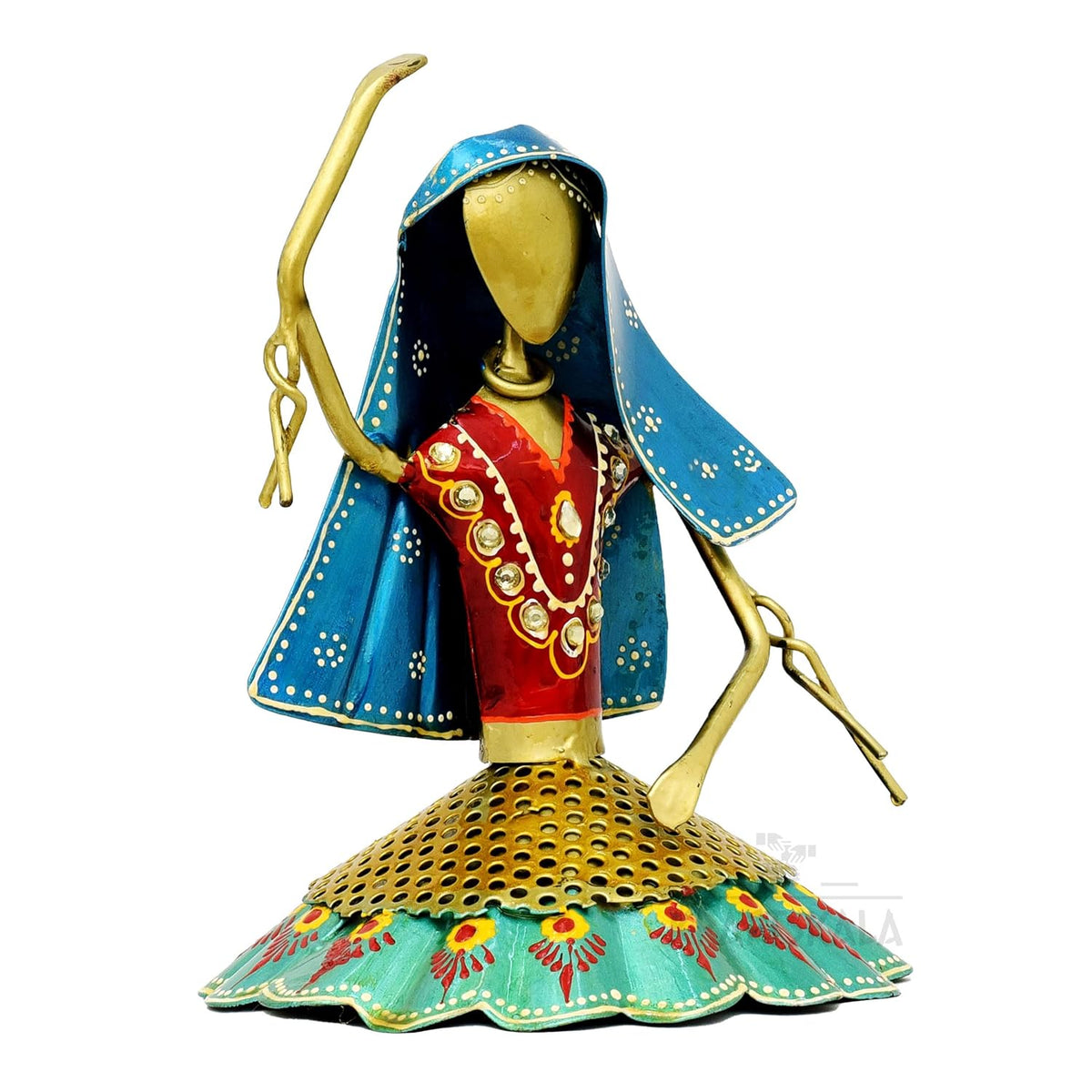 Set of 3 Kalbeliya Dancers Metal Decor Items for Living Room Showcase, Bedroom, Tabletop Decor, Traditional Rajasthani Dancers Decorative Showpieces (Kalbeliya)