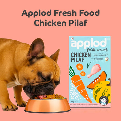 applod Chicken Pilaf Fresh Dog Food for Adult Dogs | High-Protein Chicken Meal for Muscle Strength & Easy Digestion | Complete & Balanced Fresh Nutrition | 300g