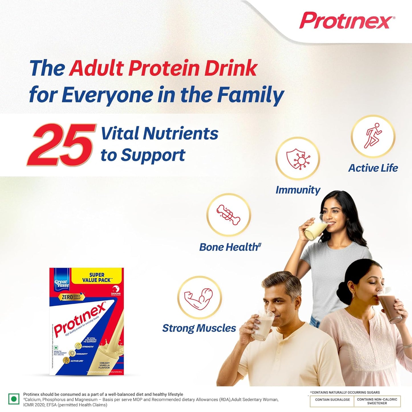 Protinex Creamy Vanilla, 1 Kg | Get 40% daily protein requirement for strong muscles when prepared with 200ml milk | High Protein | Zero Added Sugar | Nutritional Drink for Men and Women