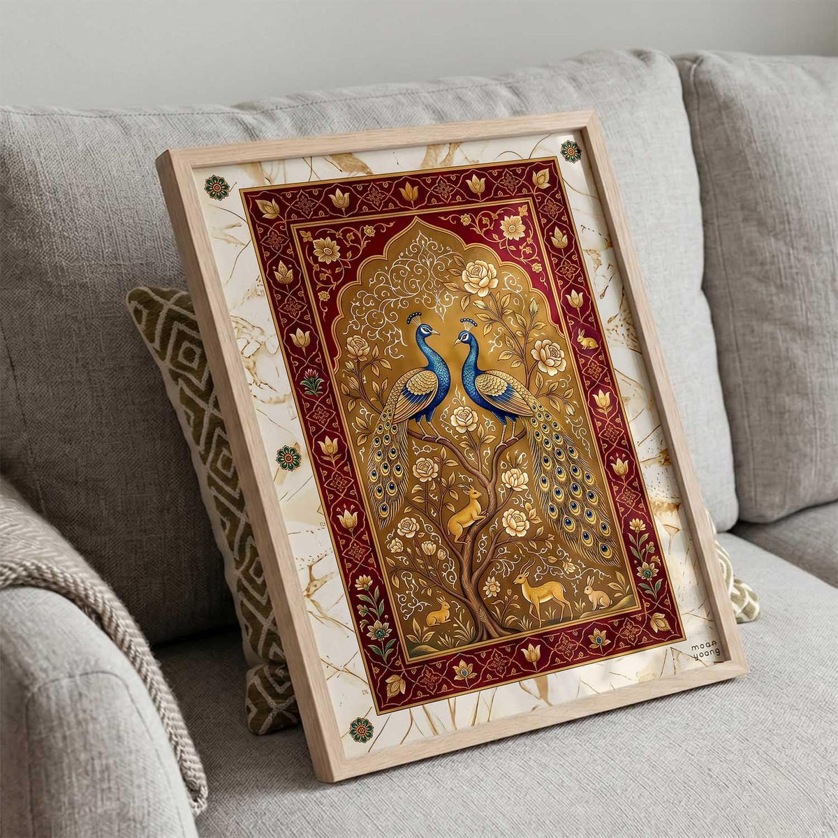 Living Room Bed Room Hotel Wall Decor | Indian Traditional Madhubani Art Wall Painting Home Decoration With Frame | Digital Reprint | Engineered Wood (14X20 inch)