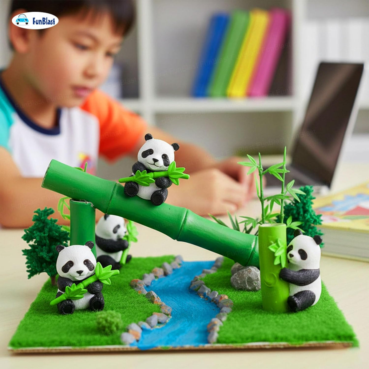 Panda Miniature Figurines - Decorative Showpiece, Gift for Him/Her, Diwali Deepwali New Year Home Decor, Bedroom, Living Room, Office, Table, Car Dashboard (Style-A)