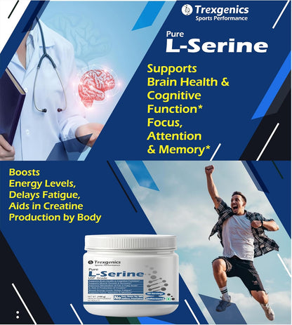 Trexgenics L-SERINE USP grade Pure Powder 50 servings of 2 gram (100 gram)