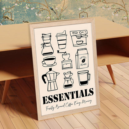 Framed Food Wall Art for Kitchen, Restaurant & Cafe Decor, 300 GSM Art Print, Natural Synthetic Wood Frame, Illustration, ART-7, 10x13 Inches