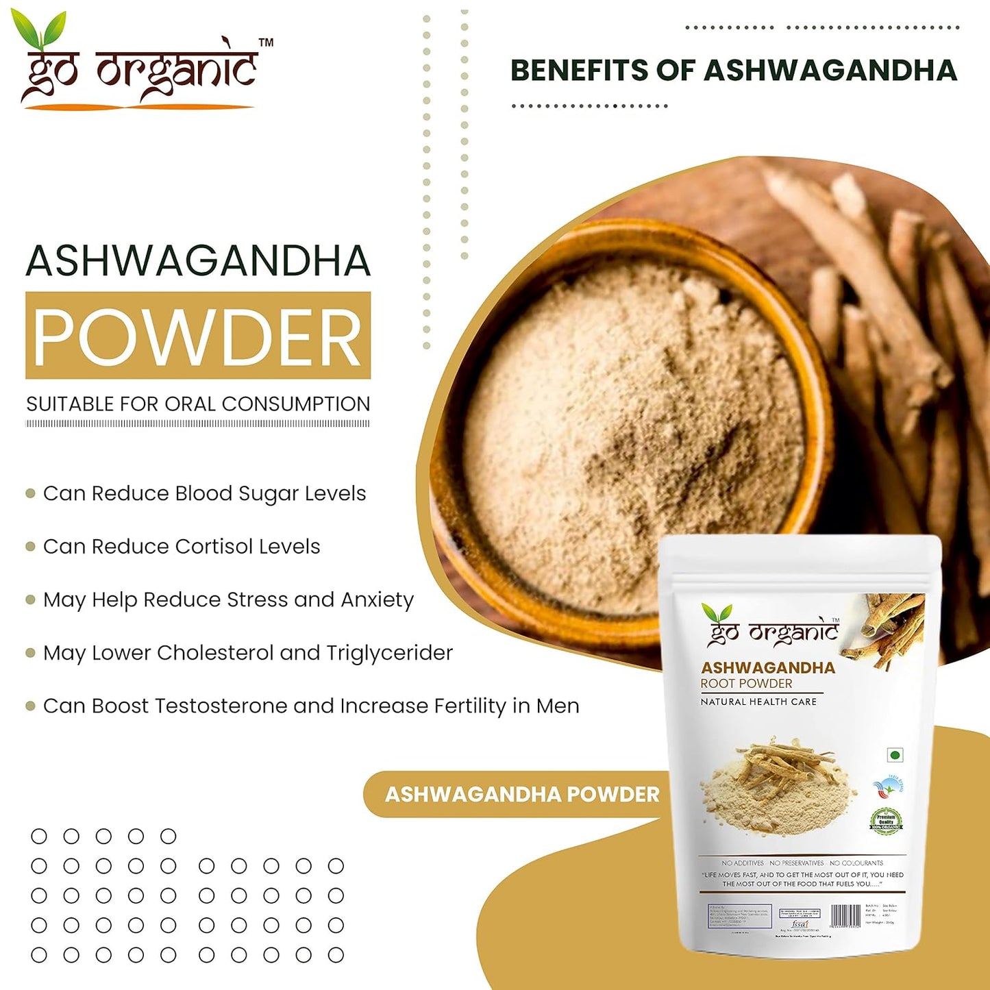 Go Organic Ashwagandha Root Powder 250g