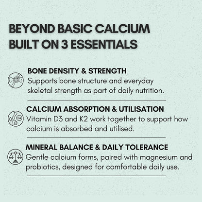 ANUPURAK Calcium and Vitamin D3 Tablets | 15 Actives: Calcium Magnesium Zinc with K2 MK-7 & Probiotics | Gentle on Stomach · High Absorption | Bone Health Supplement | 90 Veg Tablets (45 Days)