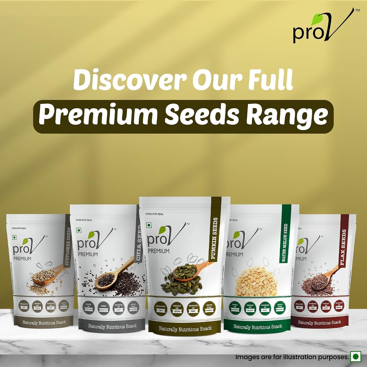 ProV Premium Pumpkin Seeds | 250g | High Protein & Fiber | No Cholesterol, No Added Sugar | Kaddu Beej Snack