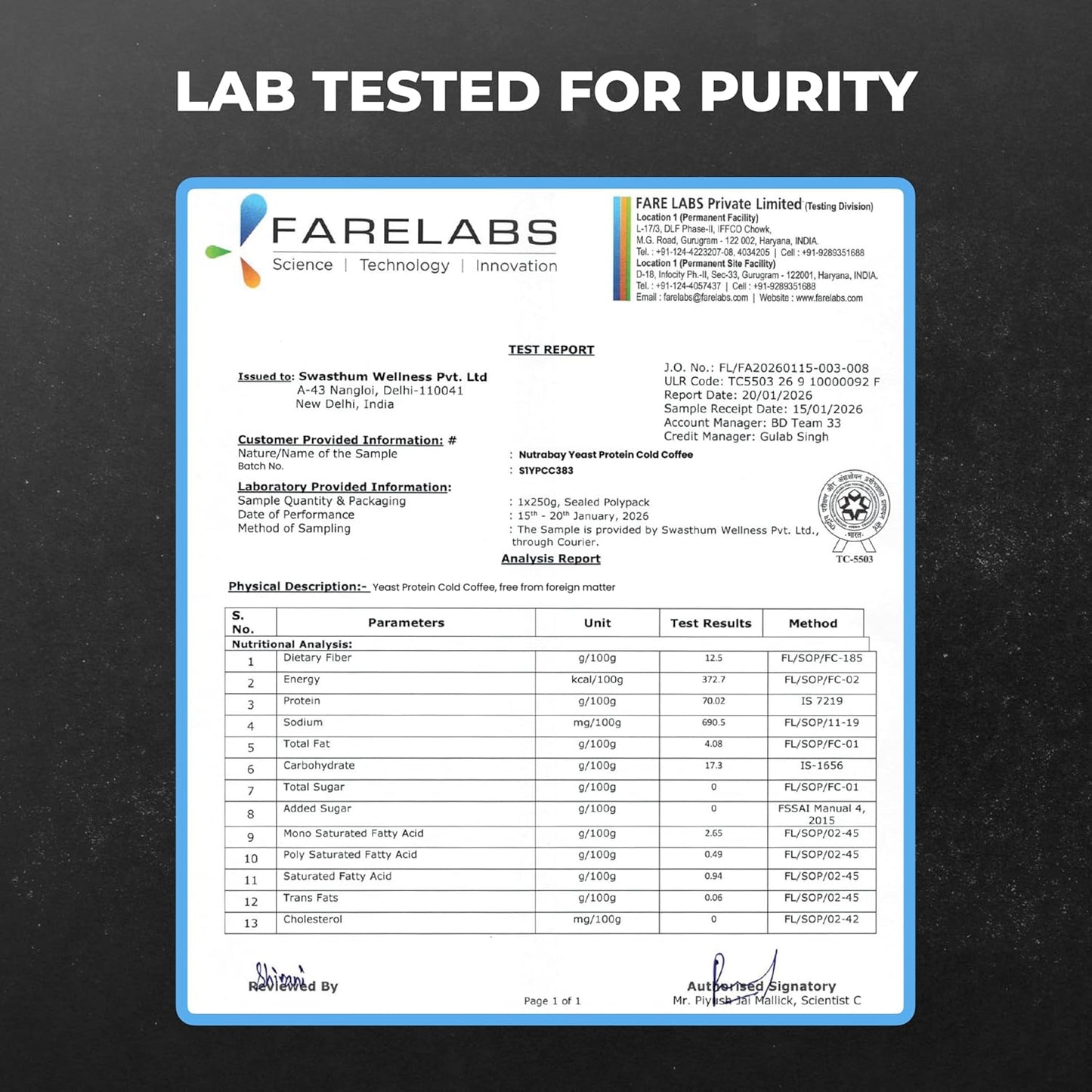 Nutrabay Yeast Protein Powder - 1kg, Cold Coffee | 25g Protein & 6.7g BCAA Per Scoop | All 9 EAAs | PDCAAS of 1 | Lactose Free, Soy Free | Superior Muscle Growth & Recovery