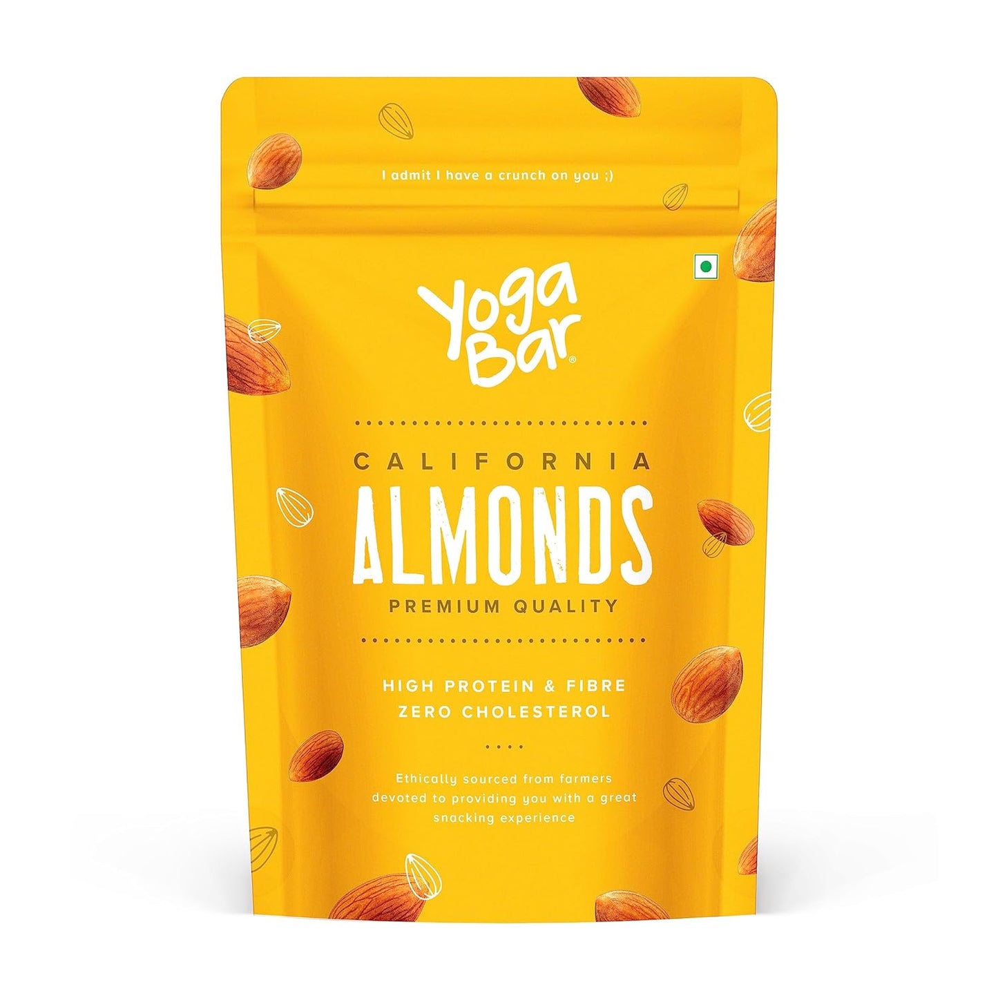 Yogabar Premium California Almonds 200g| Badaam |100% Natural Crunchy Badam Giri|Nuts & Dry Fruits|Rich in Protein, Fibre, Vitamin E, Magnesium & Calcium|Healthy Snacks|Dry Fruit Gift Pack
