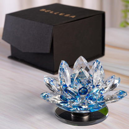 Crystal Lotus Flower Glass Showpiece, Decor -8.5 x 5.5 CM