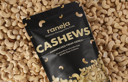 Raneja Premium Cashews (Grade W240) | 100% Natural Whole Kaju Healthy Snacks | Unsalted Cashew Nuts Crunchy, Nutritious & Delicious Nuts | Rich in Protein, Magnesium & Phosphorus
