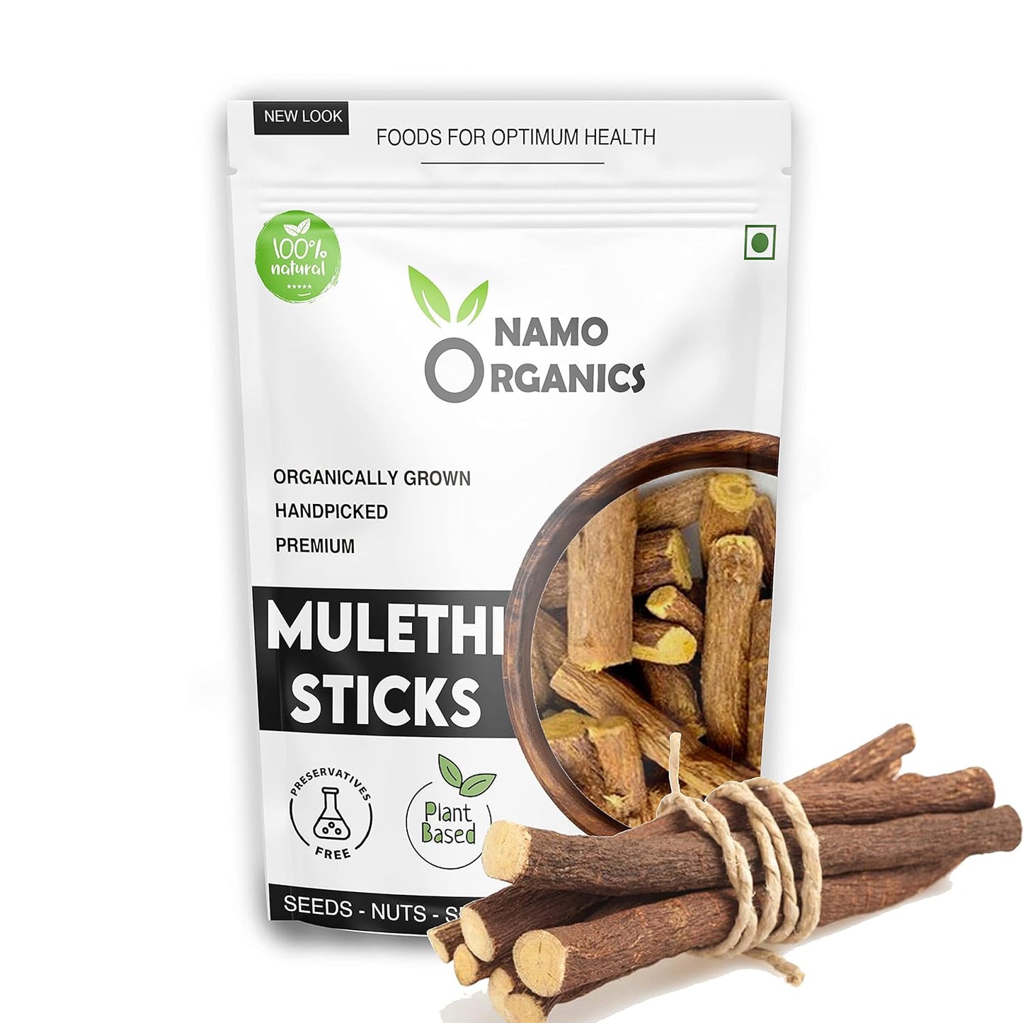 Namo Organics Mulethi Stick For Eating - 100 Gms - Yashtimadhu/Licorice Roots For Throat