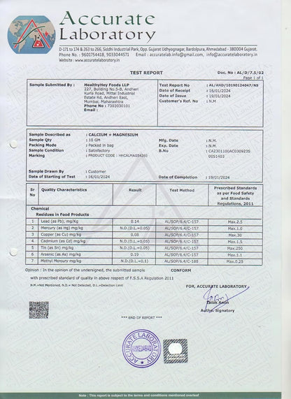 Test report from Accurate Laboratory with various details and certifications.