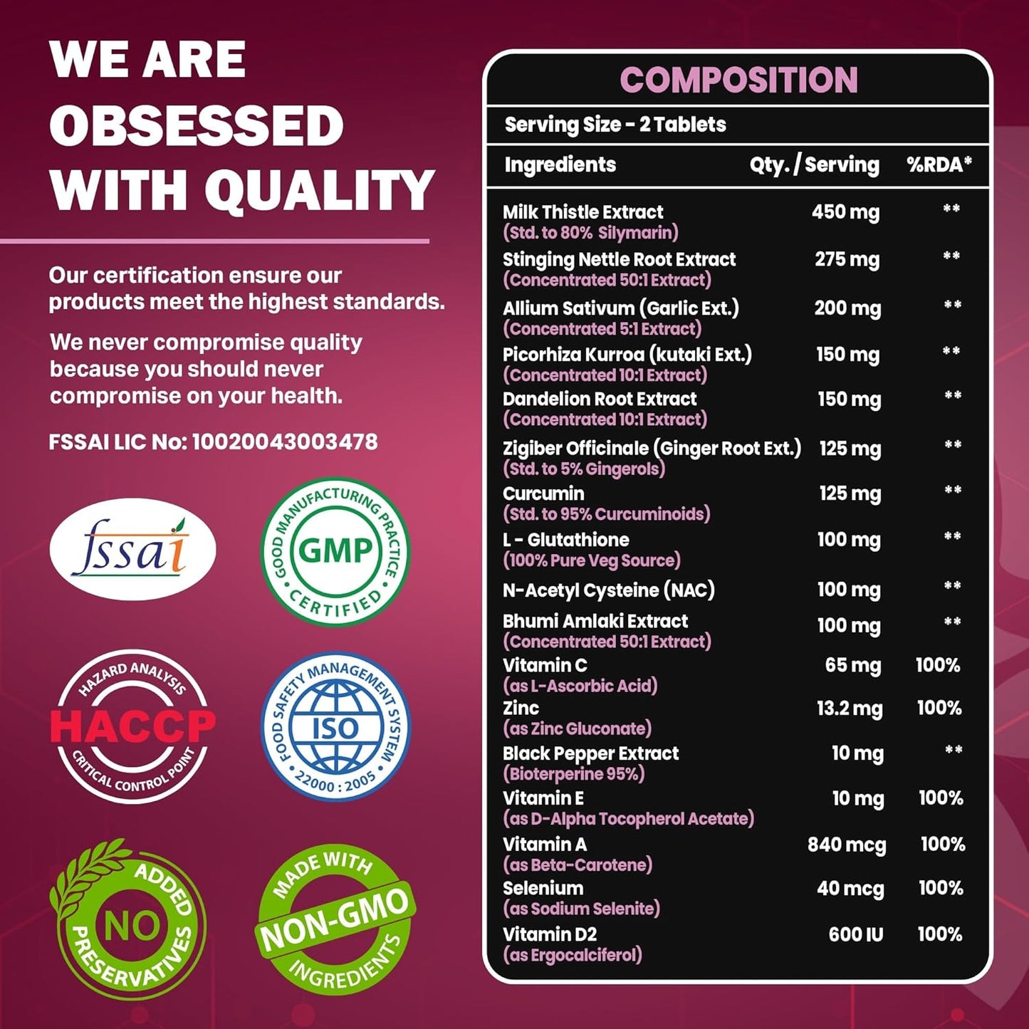 Healeo Liver Forte 2500mg, 17-in-1 Milk Thistle Liver Detox Supplement with NAC, Glutathione, Turmeric, Dandelion - Fatty Liver Cleanse, Care & Support - Lab Tested - 60 Veg Tablets