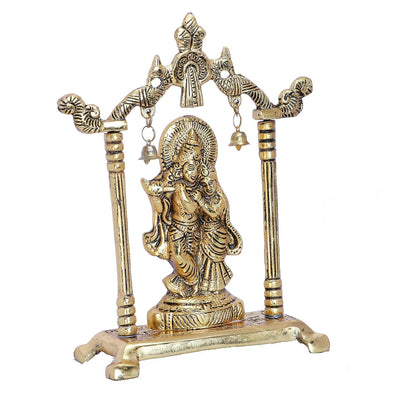 KridayKraft Metal Radha Krishna Statue Gold Plated Decor Your Home,Office & Radha Krishna Murti Idol Showpiece Figurines,Religious Krishna Idol Gift Article...