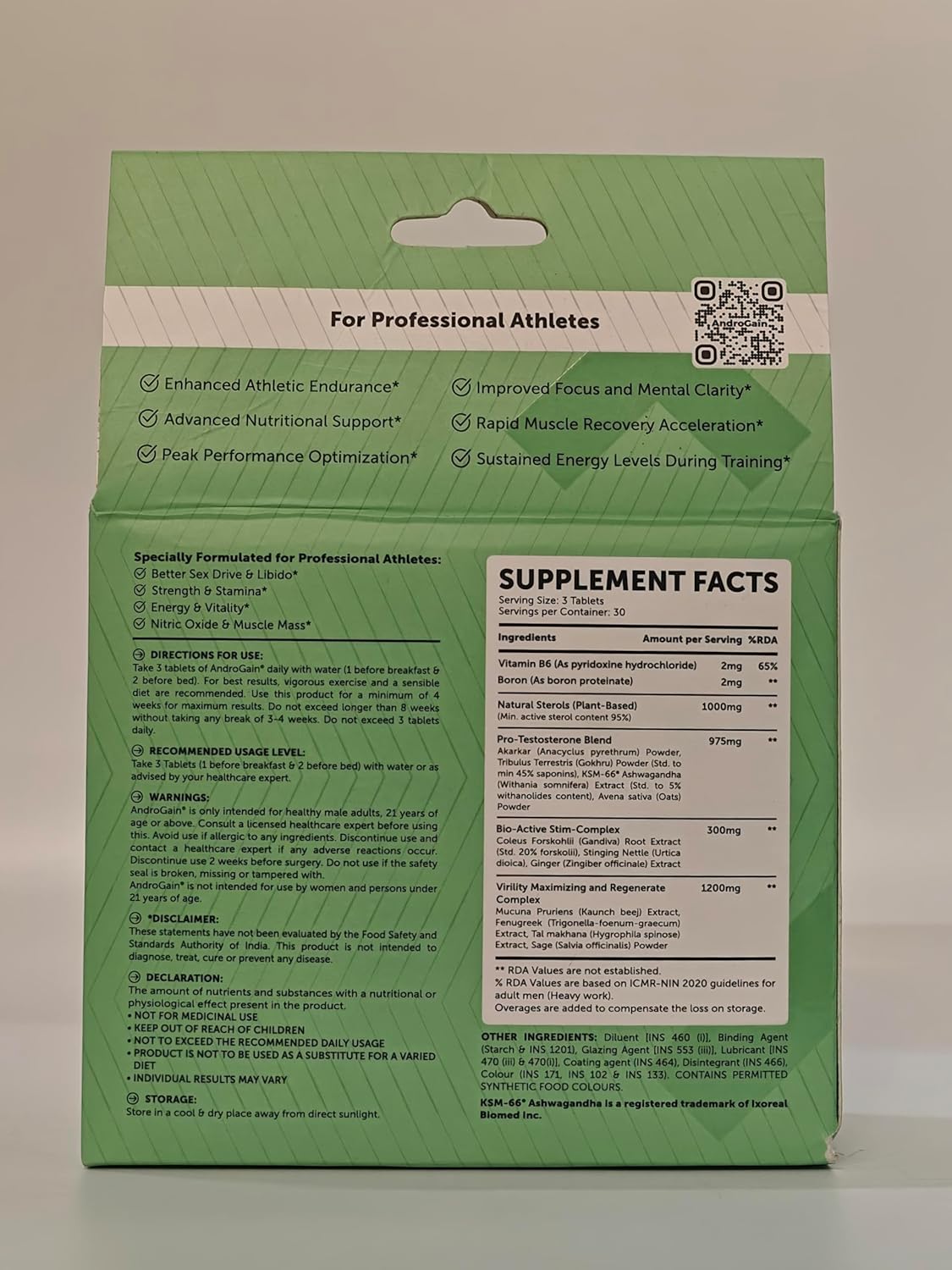 Plant Based Natural Anabolic Activator Gainer Supplement for Strength & Energy | Nutraceutical Supplement for Volume & Strength Training | Muscle Builder - (90Tablets, 30 Servings)