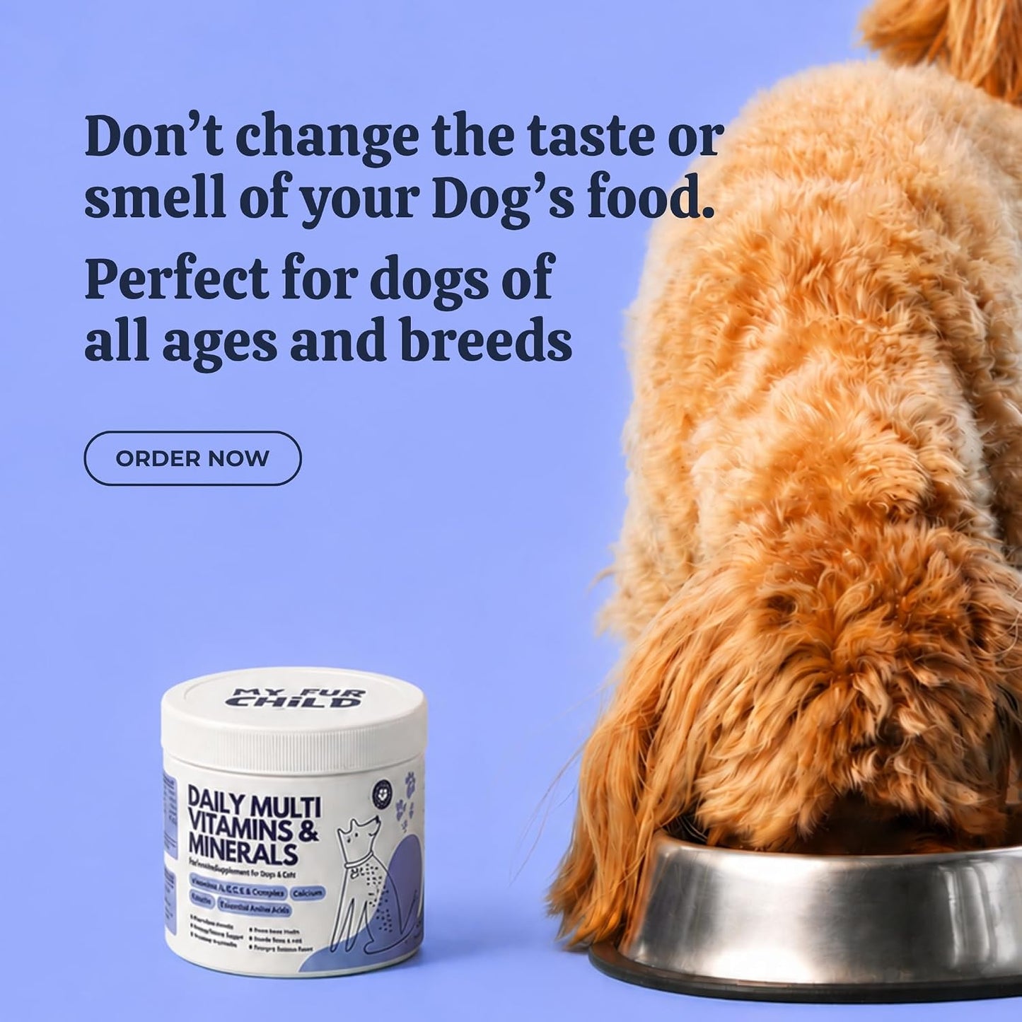 My Fur Child Daily Multivitamins & Minerals for Dogs | Supports Immunity, Energy, Bone Health & Shiny Coat | Comprehensive Blend with 23+ Essential Vitamins andMinerals | Lasts up to 60 Days