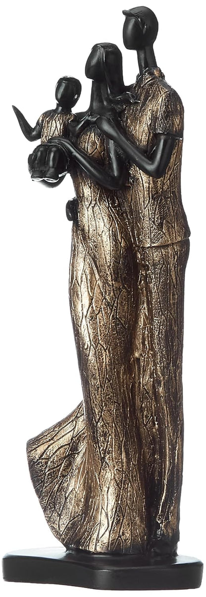 Stylish Loving Couple Resin Romantic Figurine Statue for Home Decor (Pack of 1, Golden Brown)