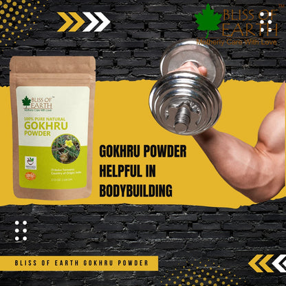 Bliss of Earth 100% Pure & Natural Gokhru Powder Pure Tribulus Terrestris 100GM