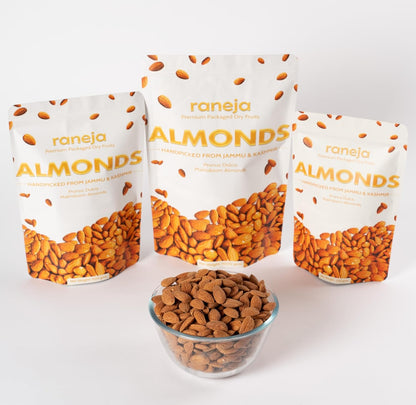 Raneja Pure California Almonds 500g | Whole Badam Giri, 100% Natural Real Nuts & Dry Fruits, Freshly Cleaned and Cleared, High in Fiber, Badam Giri, Rich in Protein, Magnesium, Phosphorus and Dietary Fibre