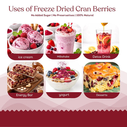 Nectar Superfoods Freeze-Dried Cranberry Powder, 25g | 100% Natural, No Added Sugar, Preservative-Free & Vegan | Rich in Antioxidants | Made in India | Smoothie, Baking & Health Drink Ingredient