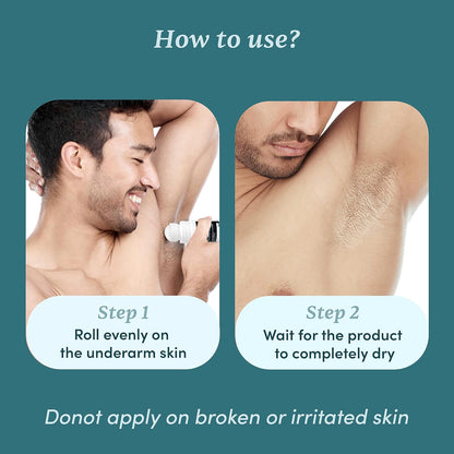 Man Matters Underarm Deodrant Roll-On 50 Ml | Long Lasting Cooling Freshness, Removes Bad Odour, Brightens Underarms | 4% Lactic Acid, 1% Aloe Vera & Menthol | Aluminium Free