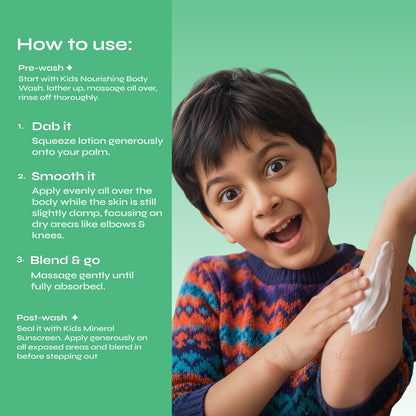 Tikitoro Kids Soothing Body Lotion | Pediatrician Approved | Moisturizes, Soothes & Nourishes Skin |100% Vegan with Avocado, Cocoa Butter, Kashmiri Saffron Extract |Daily Use (Age: 4+ Years) (300 x 1)