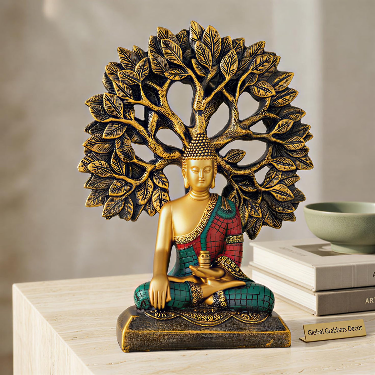 Global Grabbers Buddha Statue Showpiece Idol Home Decor Decoration Items for Living Room and Gifts