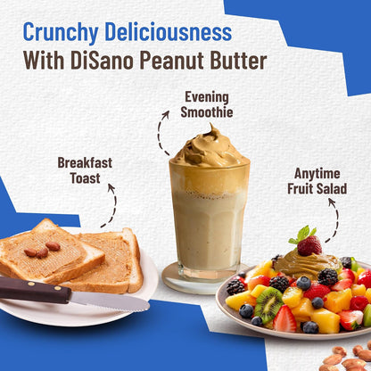 DiSano Classic Peanut Butter Crunchy, 924g, 25g Protein, Roasted Peanuts, Ideal for Pre & Post-Workout, Healthy Spread for Breakfast & Snacking