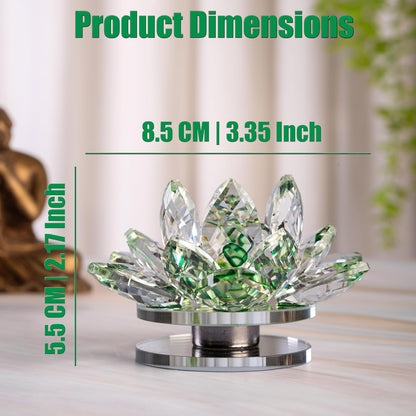 Crystal Lotus Flower Glass Showpiece, Decor -8.5 x 5.5 CM