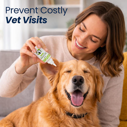 Petroyale Ear Cleanser for Dogs and Cats | Effective & Gentle Formula | Remove Dirt, Excess Wax, Mites | Improves Hearing | Relives Itching | Dog Ear Cleaner Solution with Tris EDTA Buffer - 100ml