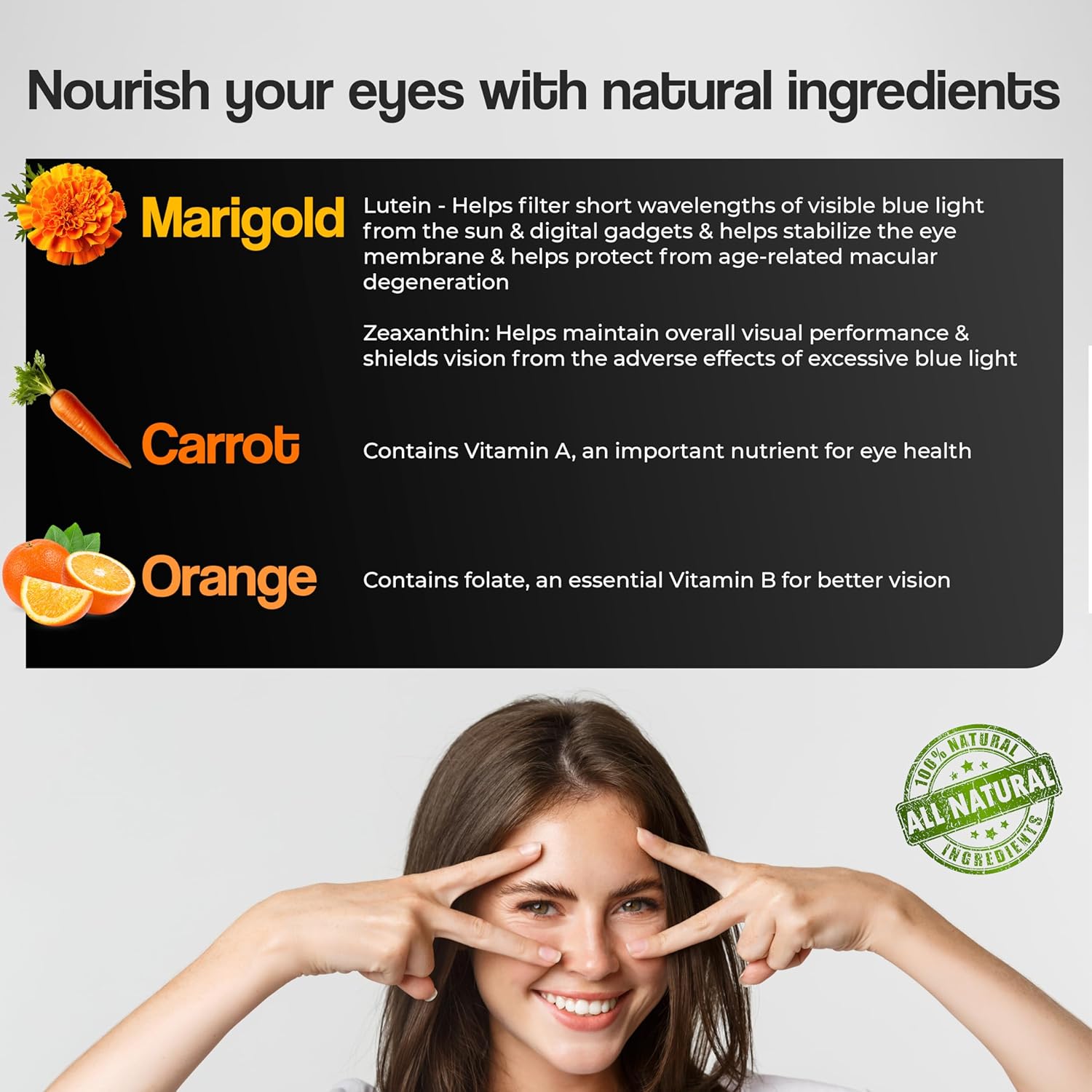 Zephivo HEALTH VEDA ORGANICS PRIVATE LIMITED Plant Based Eye Care with Lutemax 2020 I 60 Veg Tablets I Protects from Blue Light & Improves Vision I For both for Men & Women