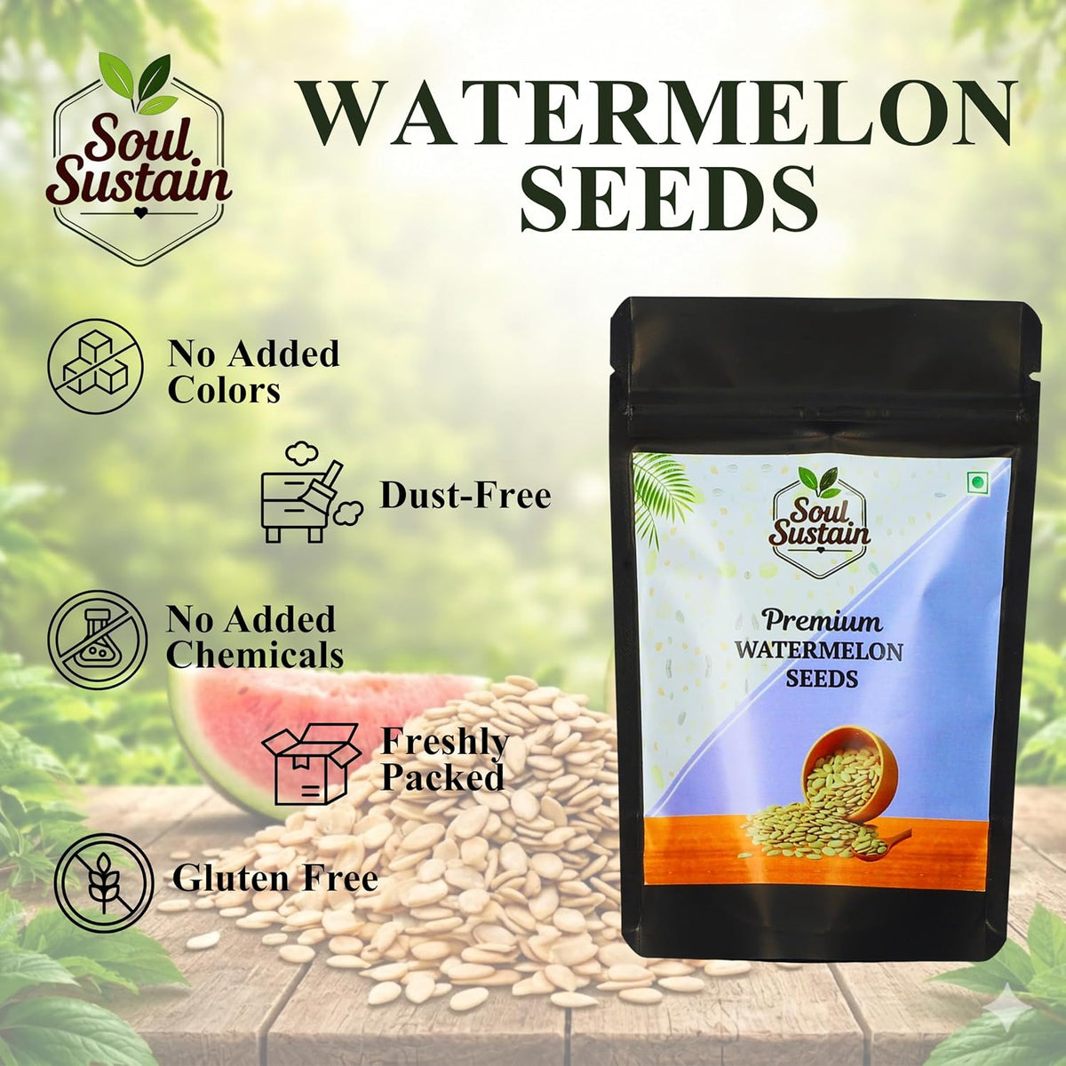 Watermelon Seeds Raw Superfood (80 GM) – Plant Protein Boost, Rich in Fiber & Healthy Fats, Heart & Bone Support, Snack or Recipe Toppers, Smoothies, Salads, Baking, Nutritious Seeds for Daily Use