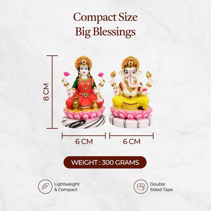 Laxmi Ganesh Idol Pair | Home Temple | Pooja | Diwali Gift | 4 Inch