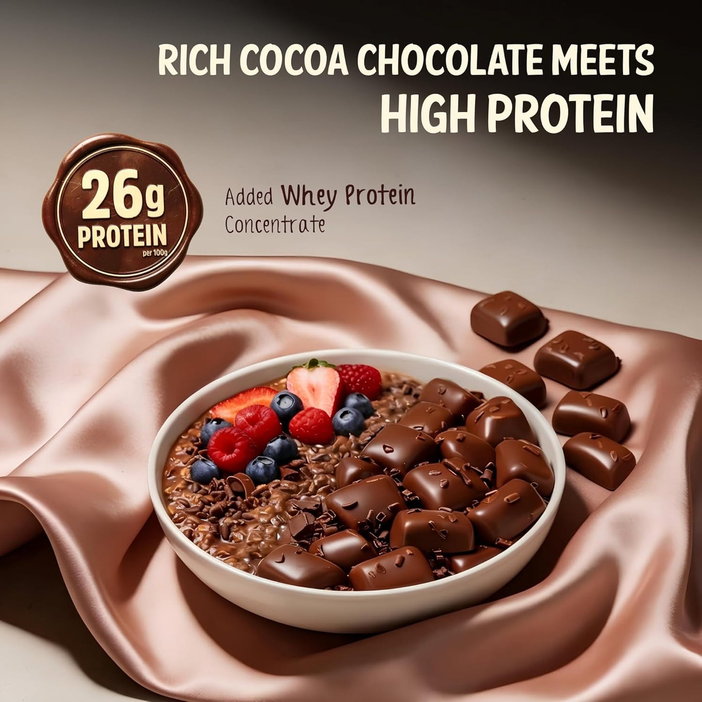 MuscleBlaze High Protein Oats (Cocoa Rich Chocolate, 400g) | 26g Protein | Breakfast Cereals for Weight Management | 26g Protein | Breakfast Cereals for Weight Management