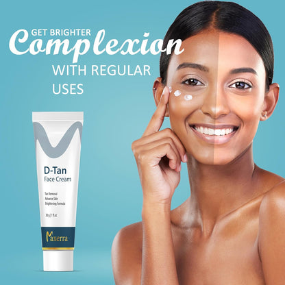 D-Tan Face Cream | Helps Reduce Tan & Enhance Skin Radiance | Enriched with Nourishing Ingredients (30 Gram)