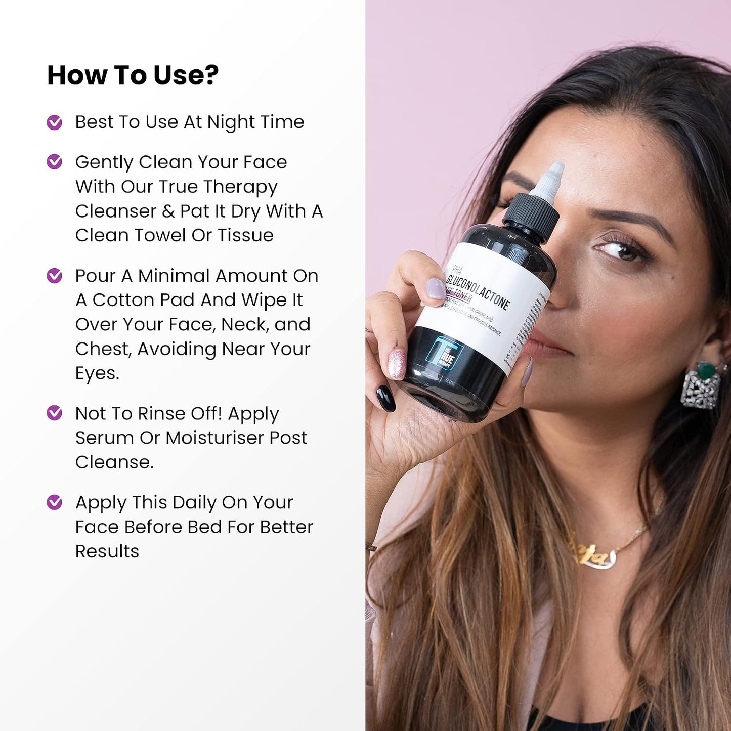 The True Therapy PHA Toner with 10% Gluconolactone, Hyaluronic Acid and 17 Amino Acid Complex | Hydrating & Exfoliating Face Care for Glowing Skin | For Men & Women | All Skin Types | 200ml