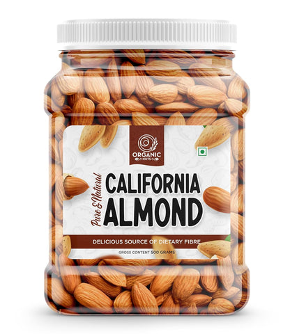 Organic Nuts Whole 100% Natural Premium Californian Almonds Value Pack Pouch, 500g