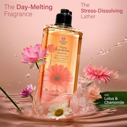 Ayouthveda Floral Gardenia Shower Gel – 250ml | Refreshing & Moisturizing Body Wash with Natural Gardenia Extract | Gentle, Sulfate-Free Formula for Soft,