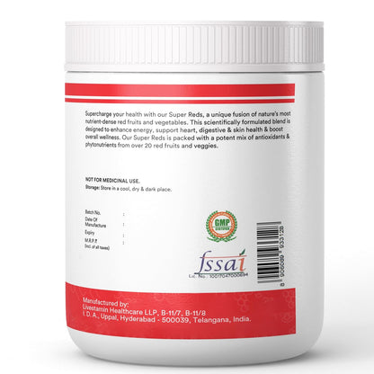 INLIFE Super Reds Powder | Antioxidant-Rich Superfood Supplement Drink Mix | 20 Super Fruits, Beets & Berries | Energize with Powerful Antioxidants Supports Energy 200g (Super Reds)