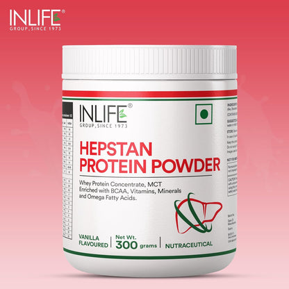 INLIFE Hepstan Liver Care Supplement | Whey Protein Powder with Vitamins Minerals & BCAAs | Nutraceutical for Men and Women – 300g (Vanilla)