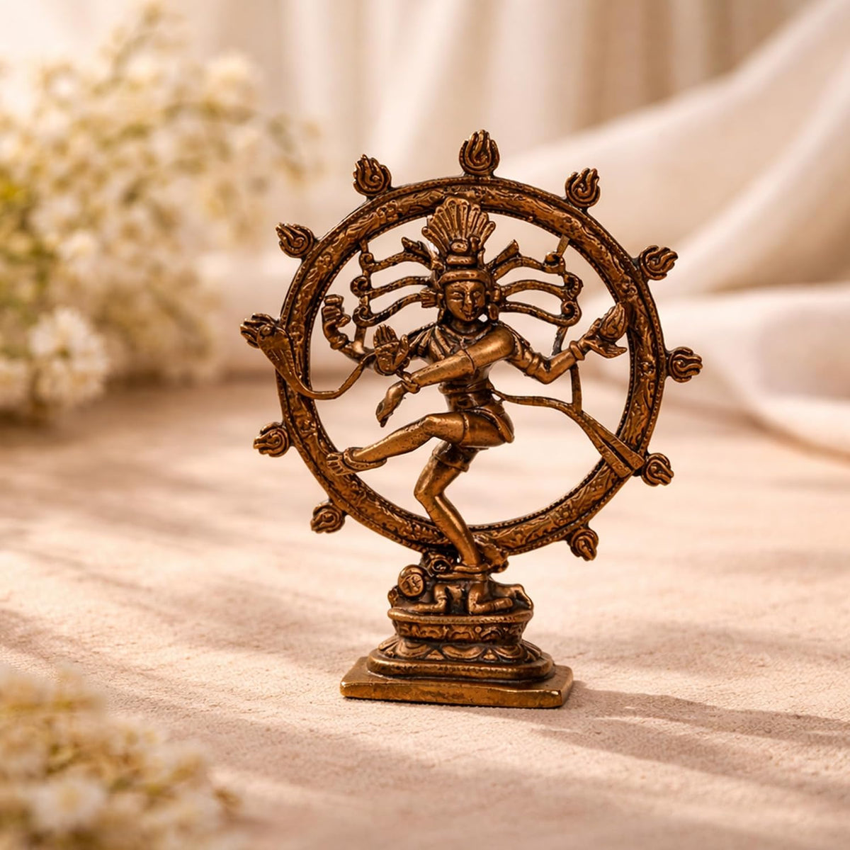 Pure Copper Natraj Murti | Handcrafted Copper Idol for Pooja Room, Vastu Decor | Traditional & Auspicious Religious Hindu God Showpiece & Gift Item | 100gm (9x7.5 cm)