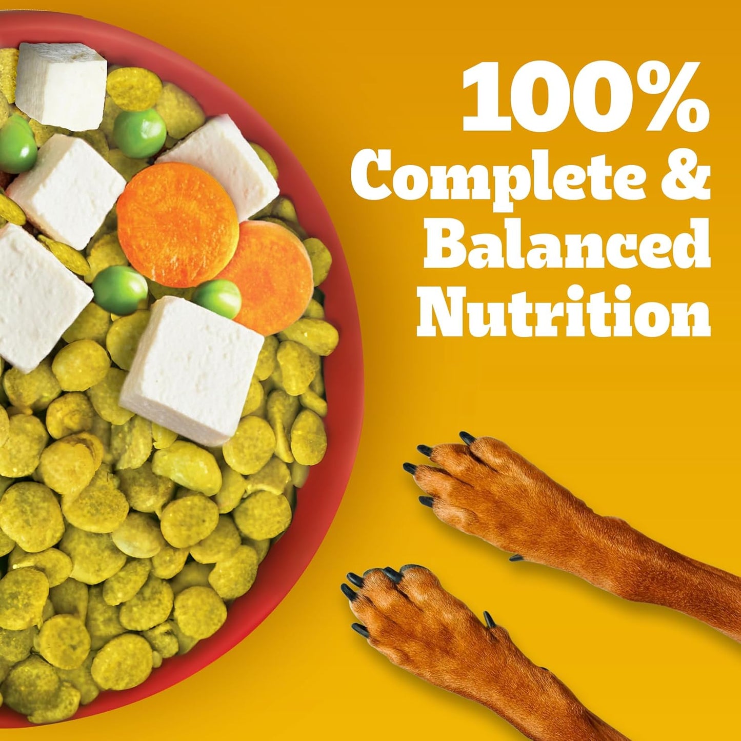 Pedigree Adult & Puppy Dry Dog Food, 100% Vegetarian, 1 kg, Contains 37 Essential Nutrients, 100% Complete & Balanced Food for Adult Dogs