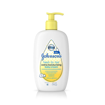 Johnsons Head-To-Toe Extra Moisturizing Baby Cream, 27 Oz