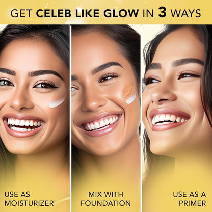FACES CANADA Strobe Cream Mini- Gold, 18ml | Primer + Highlighter + Moisturizer | Shea Butter & Hyaluronic Acid | Intense Hydration | Flawless Radiant Dewy Skin | Illuminating & Glowing Makeup Base