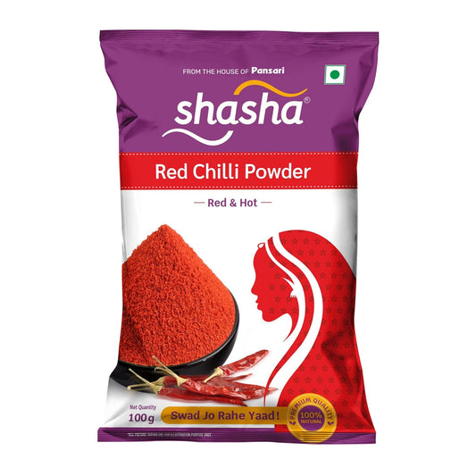 Shasha Red Chilli Powder 100gm – Hot & Spicy Lal Mirch from House of Pansari