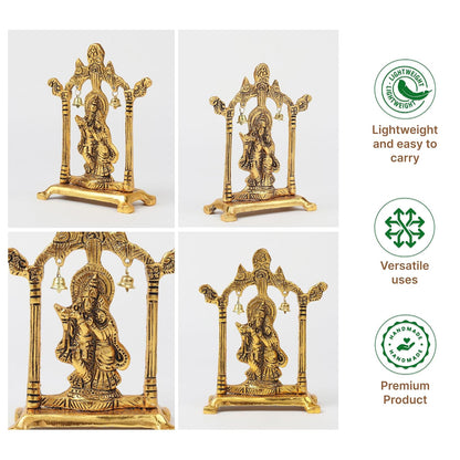 Radha Krishna Idol & Figurine for Home | God Idol for Pooja Room | Krishna Statue, Radha Krishna Murti & Gift Article (L15 x W6 x H18 cm)