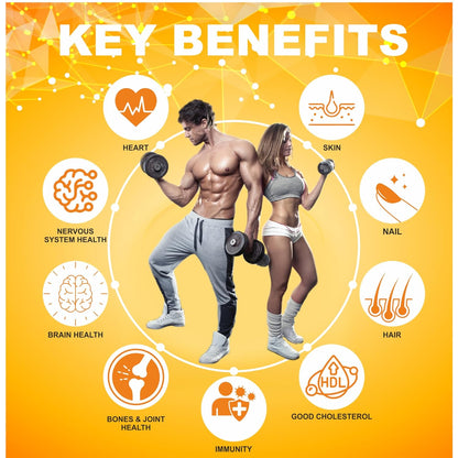 ClearCut Triple strength Omega 3 fish oil capsules | Biotin| Vitamin D3 for men women Heart Hair Skin