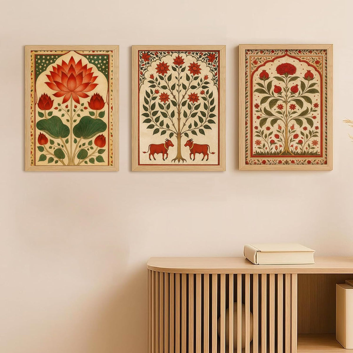 Rousrie Madhubani Wall Art Painting | Framed Wall Paintings For Home Décor | Wall Decoration Painting | Frames For Home Décor Office Frame Living Room (Design 11)