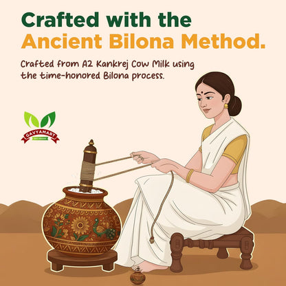 Gavyamart Ghee in Pantry, Bilona ghee 100% Fresh Pure Desi Kankrej Organic Non-GMO Cow Ghee-Made Using Traditional Bilona Method - Glass jar pack 500ml