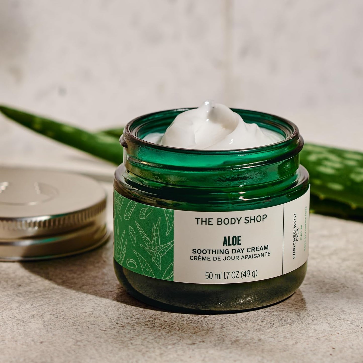The Body Shop Aloe Soothing Day Cream, 50 ML - For Sensitive Skin | 48 Hr Hydration|Vegan